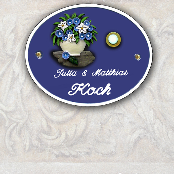 Haust&uuml;rschilder aus Artelith